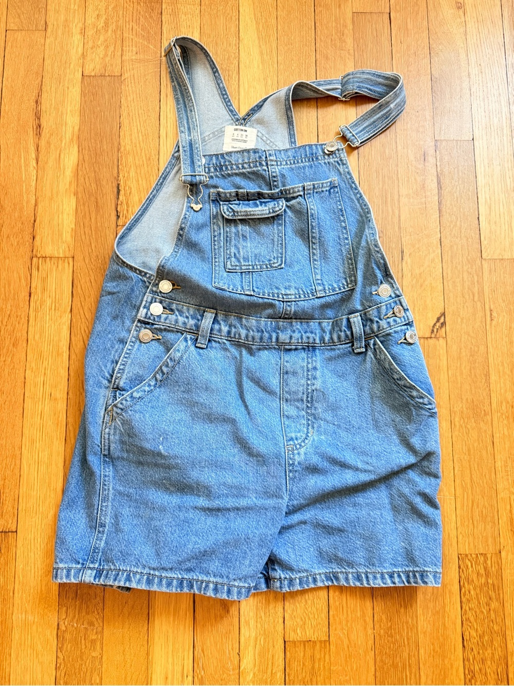 Cotton On Light Blue Denim Short Overalls